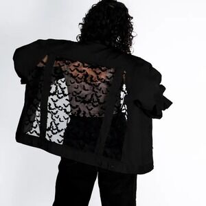 Dragon Denim Jacket Black Medium New Without Tags